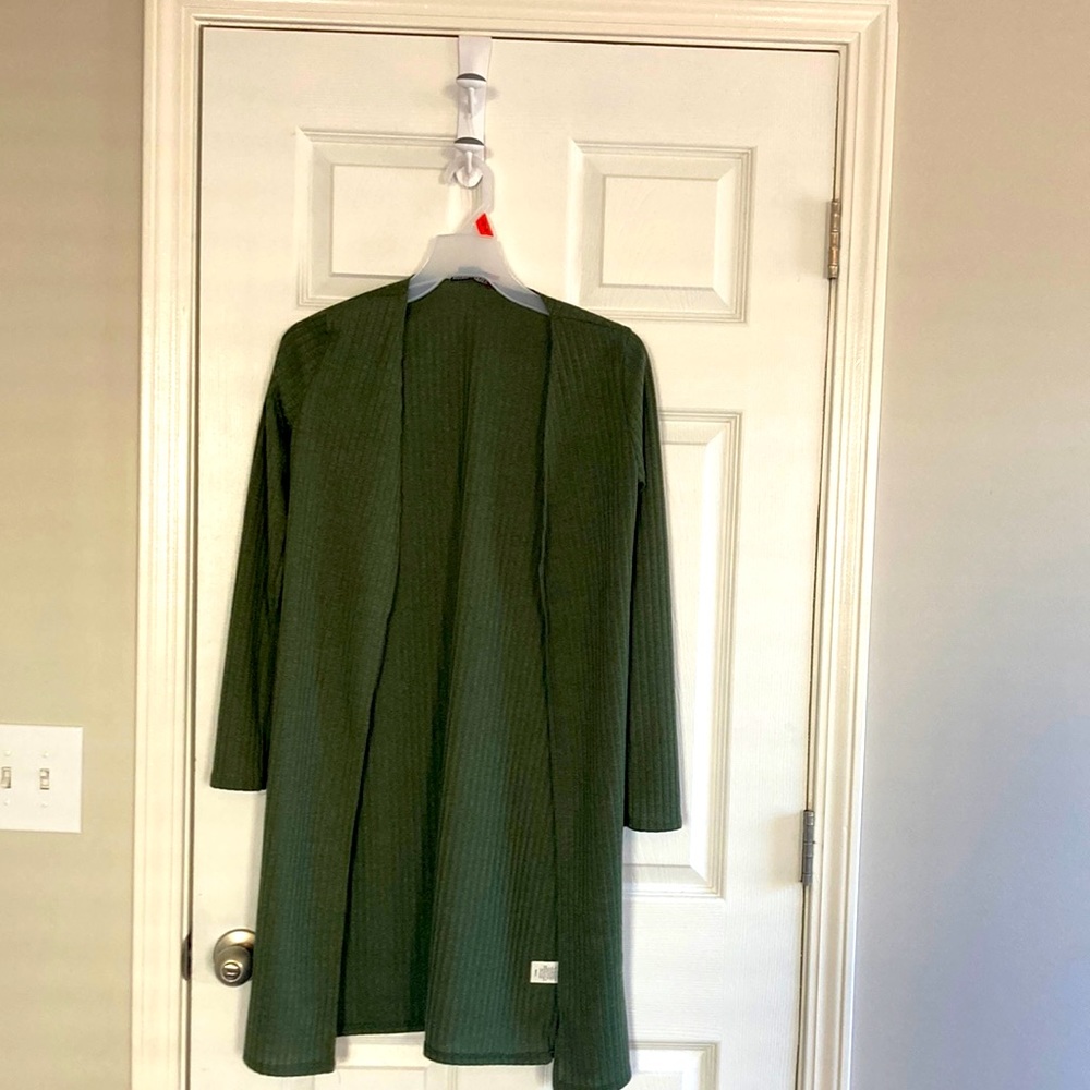 Green sweater cardigan